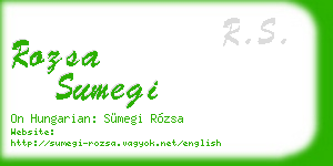 rozsa sumegi business card